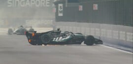 F1: Russell bate forte no início da corrida Sprint e abandona enquanto liderava em Singapura