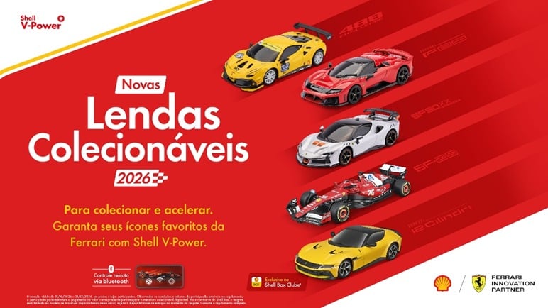 F1: Shell lança "Lendas Colecionáveis 2026" com miniaturas Ferrari
