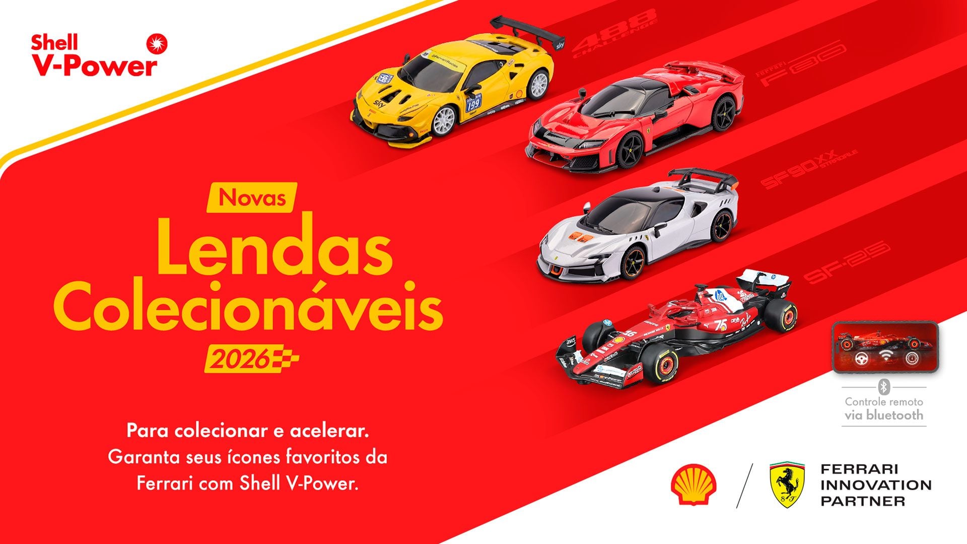F1: Shell lança "Lendas Colecionáveis 2026" com miniaturas Ferrari