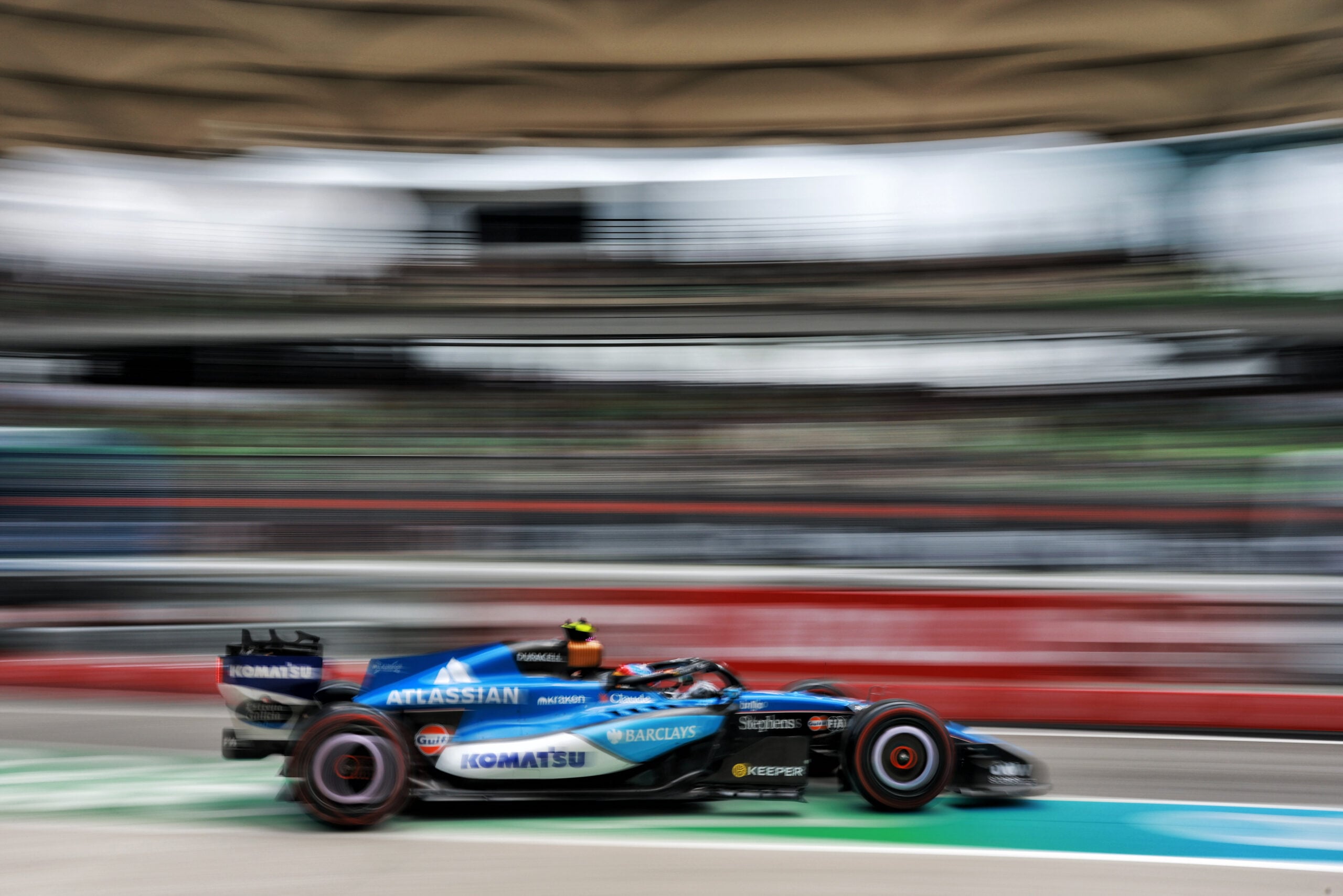 Carlos Sainz (ESP) Williams F1 Team FW48 leaves the pits.