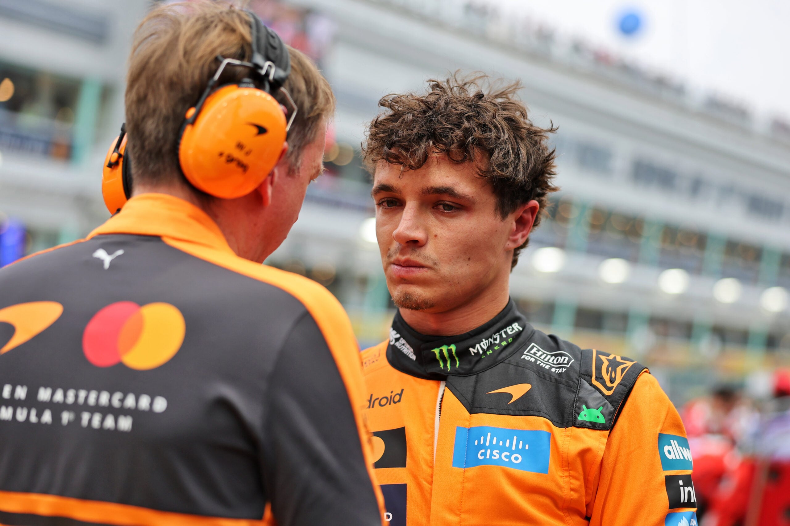 Lando Norris (GBR) McLaren F1 Team on the grid.
