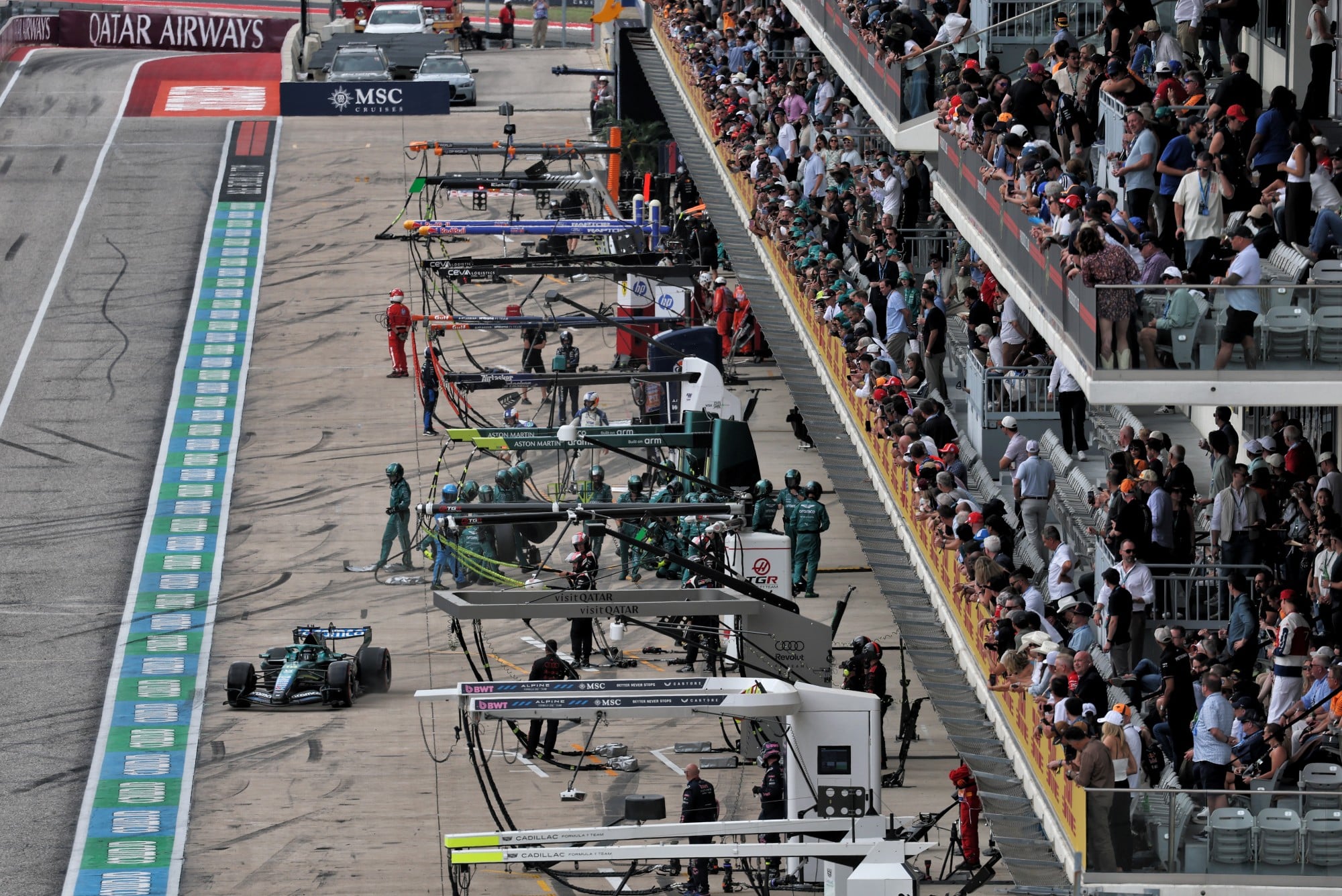 Lance Stroll (CDN) Aston Martin F1 Team AMR26 leaves the pits.