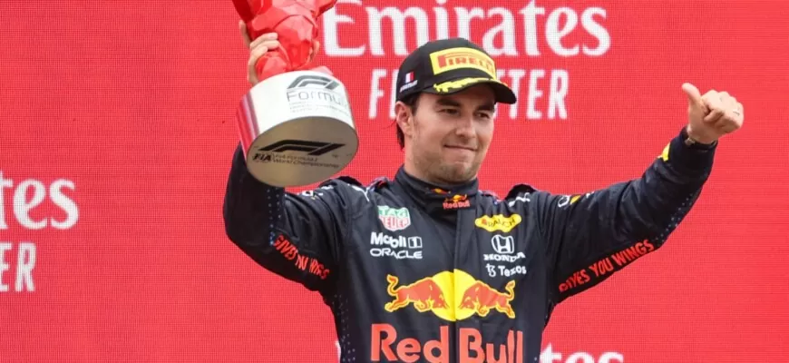 Sergio Perez (Red Bull) Pódio - GP da França F1 2021