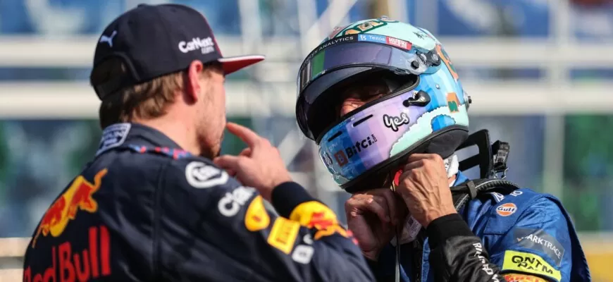 Daniel Ricciardo e Max Verstappen, Corrida de Qualificação, GP da Itália, Monza, Fórmula 1 2021