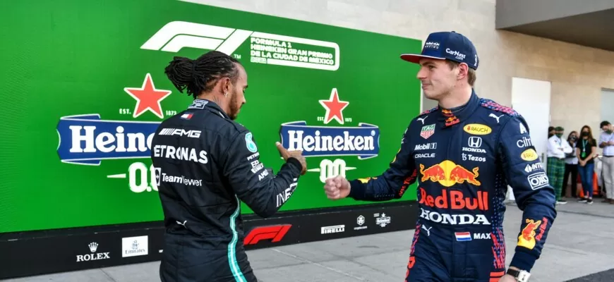 Lewis Hamilton e Max Verstappen, GP do México, F1 2021, Hermanos Rodríguez