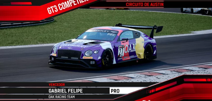 F1BC GT3 Competizione: Gabriel Felipe vence em Austin, e Fidel Moreira conquista título inédito